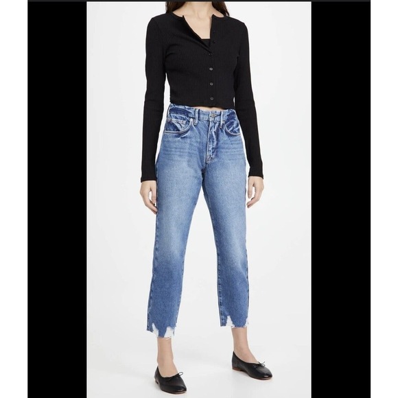 Good American Good Vintage Women’s Jeans Size 2 Jagged‎ Hem High Rise Designer - Picture 1 of 16